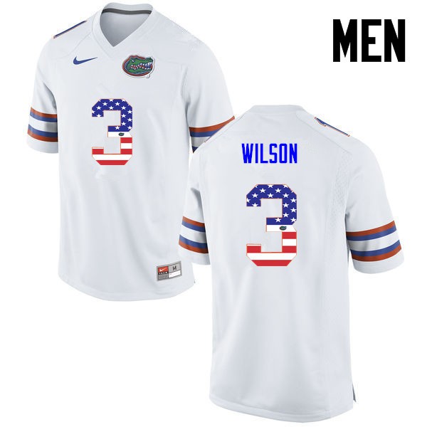 Florida Gators Men #3 Marco Wilson College Football Jersey USA Flag Fashion White